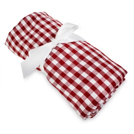 Traditional Gingham Picnic Throw- Red