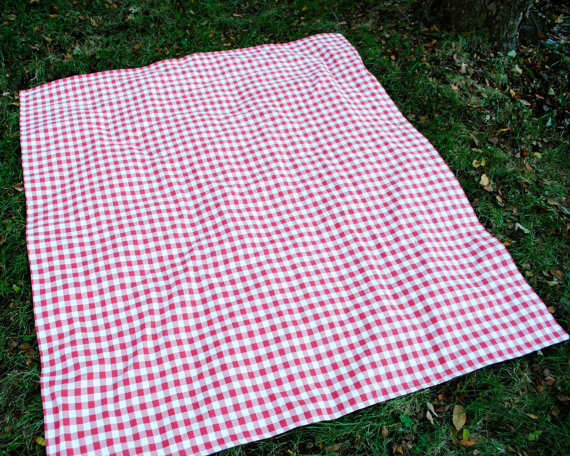 Gingham & Letter Graphic Outdoor Picnic Mat